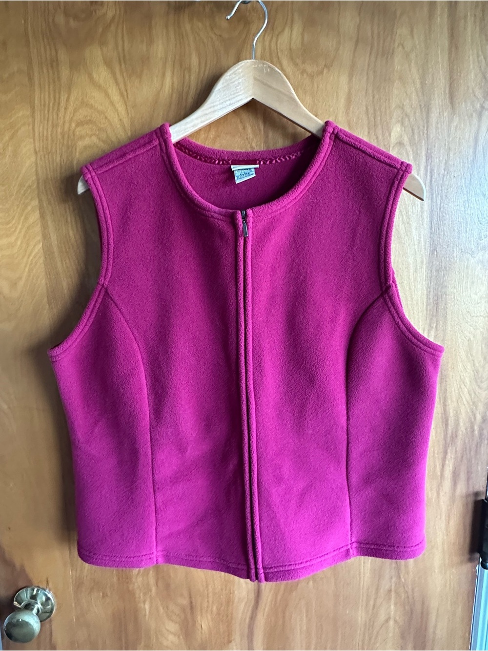 L.L. Bean Bright Pink Fleece Zip Top